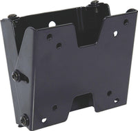 Black tilting wall mount bracket for flat panel displays 10 to 23 inches with adjustment hardware and cable management featu…