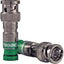 Belden universal compression BNC connector for RG6 cable with green boot and metal ferrule