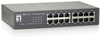 LevelOne 16-port gigabit Ethernet switch with 16 RJ45 ports for network connectivity and data center cabling infrastructure