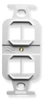 White dual electrical outlet insert with 4 ports for structured cabling and network rack installations
