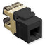 ICC High Density Voice RJ11 Keystone Jack in black with tan bracket for structured cabling installations
