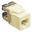 Ivory ICC high-density voice RJ11 keystone jack with black punch-down terminals for structured cabling