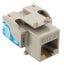 Gray Cat5e EZ modular keystone jack with tool-free punch-down design for network cabling installations