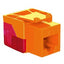 Orange ICC Cat 6 EZ Modular Keystone Jack with red strain relief boot for network cabling installations