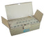 Bulk box of 25 ivory ICC surface mount boxes with single port configuration, displayed open to show internal compartments