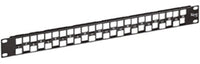ICC 24 port EZ blank patch panel with knockouts for network rack cable management and structured cabling installations