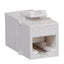 White ICC Cat 6 in-line keystone modular coupler connector for structured cabling network connections