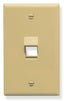 Ivory single gang wall plate with one angled port keystone opening for structured cabling installations