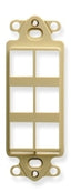 Ivory 6-port Decora insert for high-density networking applications with dual mounting holes