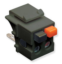 ICC Professional Grade Speaker Keystone Jack in black with orange connector button, designed for structured cabling installa…