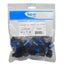 25-pack of ICC Cat5e EZ modular keystone jacks in black color, showing blue and black components in clear retail packaging