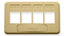 Ivory 4-port TIA Keystone furniture faceplate with labeled port openings and cable management slot