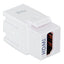 White ICC Professional Grade HDMI Keystone Jack with blue port label and modular design for network cabling