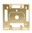 Ivory double gang wall plate mounting box with cable routing holes and screw mounting points for network cabling installation