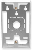 White single gang surface mounting box for network cabling with knockouts and internal cable routing channels