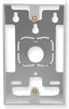 White single gang surface mounting box for network cabling with knockouts and internal cable routing channels