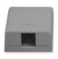 Grey 1-port surface mount box for network cabling with single outlet opening