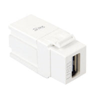 White ICC Professional Grade USB Keystone Jack for network cabling installations and structured cabling systems