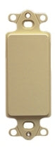 Ivory blank decora insert for network rack with mounting holes and toggle clips