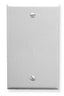 White 1-gang blank wall plate with two screw holes for professional-grade structured cabling installations