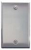Stainless steel single gang blank wall plate with screw holes for structured cabling installations