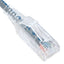 ICC Cat6 Slim Clear Boot Patch Cord with gray cable and transparent RJ45 connector, 7ft length