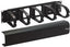 ICC Interbay cable management system with black metal frame and horizontal cable routing channels for 2 RU rack space