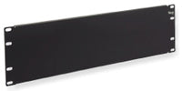 Black 3U rack mount blank panel with mounting holes for server rack cable management