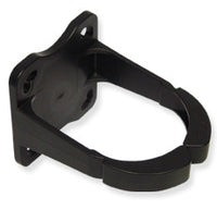 Black universal 3-inch cable management ring with mounting brackets for structured cabling rack installations