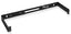 Black hinged wall mount bracket for 1U rack mount equipment with mounting holes and steel construction