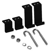 ICC 4 Post Relay Rack Brackets Runway Kit with black steel mounting brackets, hook bolts, and hardware fasteners