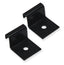 Two black ICC runway wall brackets with mounting holes, designed for structured cabling and rack installation