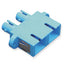 Blue SC-ST duplex fiber optic adapter with dual connectors for multimode and singlemode networking