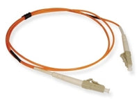 LC-LC simplex multimode 62.5 fiber patch cable, 1 meter length, with beige connectors and orange cable jacket