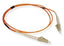 LC-LC simplex multimode 62.5 fiber patch cable, 1 meter length, with beige connectors and orange cable jacket