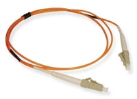 LC-LC simplex multimode 62.5 fiber patch cable with orange jacket and beige connectors, 5 meter length