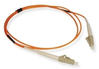 LC-LC simplex multimode fiber patch cable 10 meter with orange jacket and beige connectors