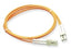 LC-LC duplex multimode fiber patch cable with orange jacket and metal connectors, 7 meter length