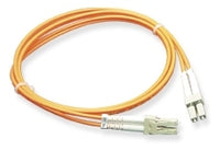 Orange LC-LC duplex multimode fiber patch cable with connectors, 10-meter length for network cabling