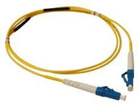LC-LC simplex single mode fiber patch cable, 2 meter yellow jacket with blue connectors