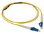 Yellow LC-LC simplex single mode fiber patch cable with blue connectors, 7 meter length for network cabling
