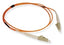 LC-LC simplex multimode fiber optic patch cable with orange jacket, 10 meter length for network cabling