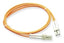 LC-LC duplex multimode fiber patch cable with orange jacket and ferrule connectors, 1 meter length