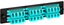 LC-LC fiber optic adapter panel with 24 cyan-colored LC ports for 10G network connections mounted on black rack hardware