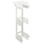 White ICC 66 block universal mounting bracket with three horizontal shelves for vertical wall or rack installation