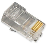 ICC modular RJ45 connectors for flat stranded cable in 100-pack bulk quantity