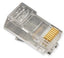 100-pack of Cat5e and Cat6 RJ45 connectors for round solid cable networking installations