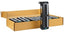 Cat5e 12 port vertical patch panel 6-pack showing wooden boxes with black patch panel units and cable management rails