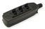 6-port mobile Cat5e patch panel with black housing and cable management features for network cabling
