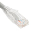 ICC Cat6 clear boot patch cord 3 feet gray, showing RJ45 connectors with transparent cable jacket